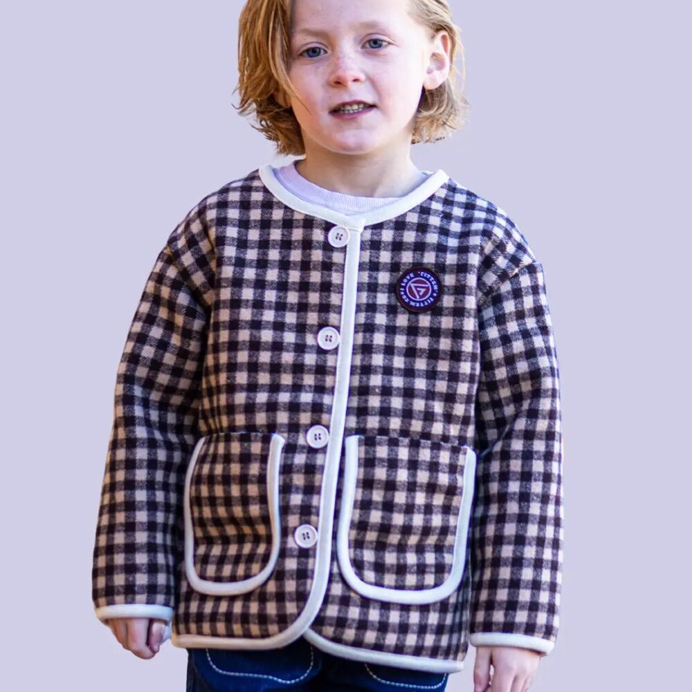 6T unisex kids clothing Checkered Cub Jacket - Picture 2 of 2